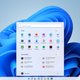 A screenshot of the new centered start menu on Windows 11.